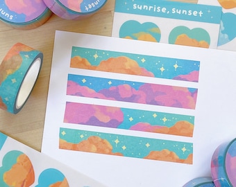 Gradient Sunset Cloud and Sky Washi Tape / Decorative Tape, Journaling, Scrapbooking