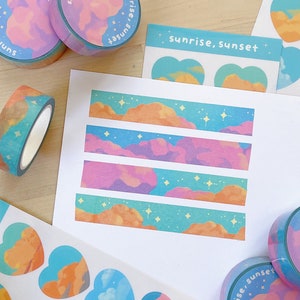 Gradient Sunset Cloud and Sky Washi Tape / Decorative Tape, Journaling, Scrapbooking