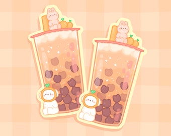 Boba Bubble Tea Vinyl Matte Sticker - Die Cut Stickers | Cute Laptop, Water Bottle Stickers