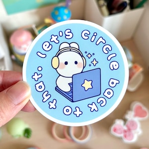 Let&#39;s Circle Back to That Bunny - Die Cut Stickers | Laptop, Water Bottle, Journaling Stickers