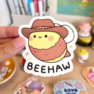 Beehaw Bee Cowboy Aufkleber / Wasserdichter 3-Zoll-Aufkleber
