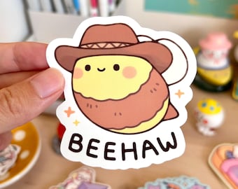 Pegatina de vaquero Beehaw Bee / Calcomanía impermeable para portátil de 3 pulgadas y botella de agua