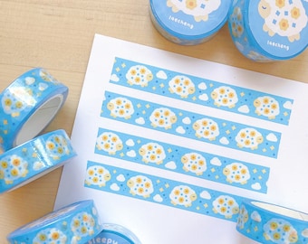 Sheep and Clouds Blue Washi Tape / Decorative Tape, Journaling, Scrapbooking