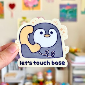 Touch Base Pinguin - Die Cut Stickers | Laptop, Wasserflasche, Journaling Aufkleber
