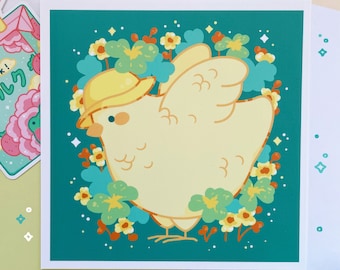 Bird in Bucket Hat Wall Art - Postcard Print