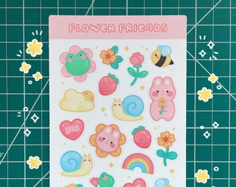 Cute Flower Sticker Sheet - Planner Stickers, Bullet Journal Stickers