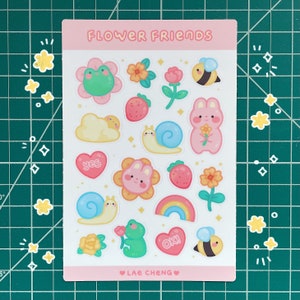 Cute Flower Sticker Sheet - Planner Stickers, Bullet Journal Stickers