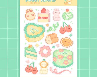 Sweet Desserts Sticker Sheet - Planner stickers, Bullet journal Stickers