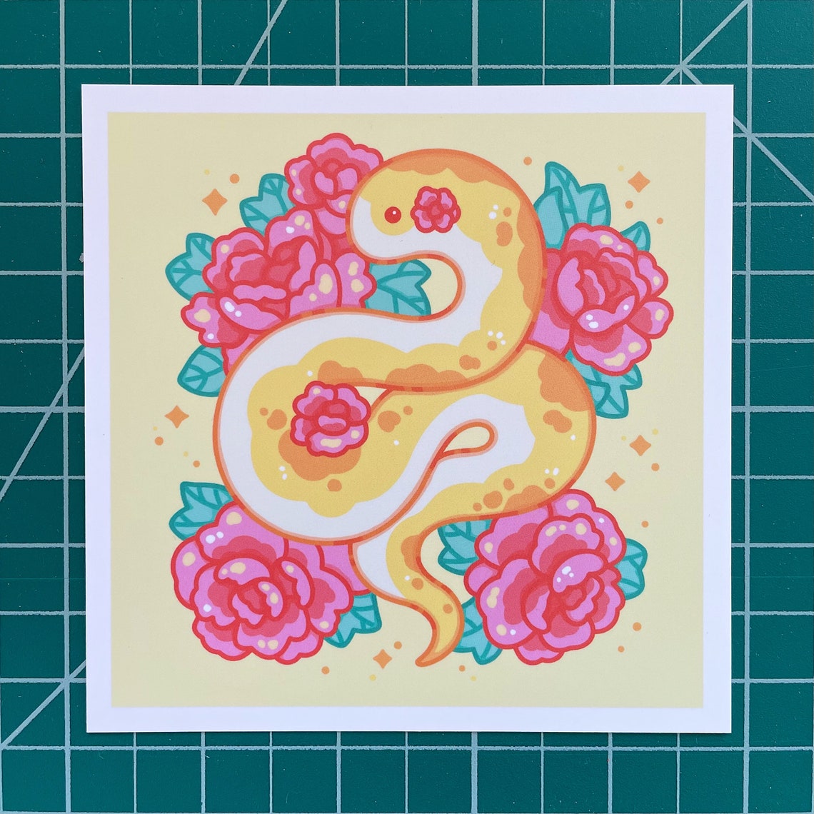 Floral Year of the Snake Art Print / Cute Wall Art / Postcard - Etsy