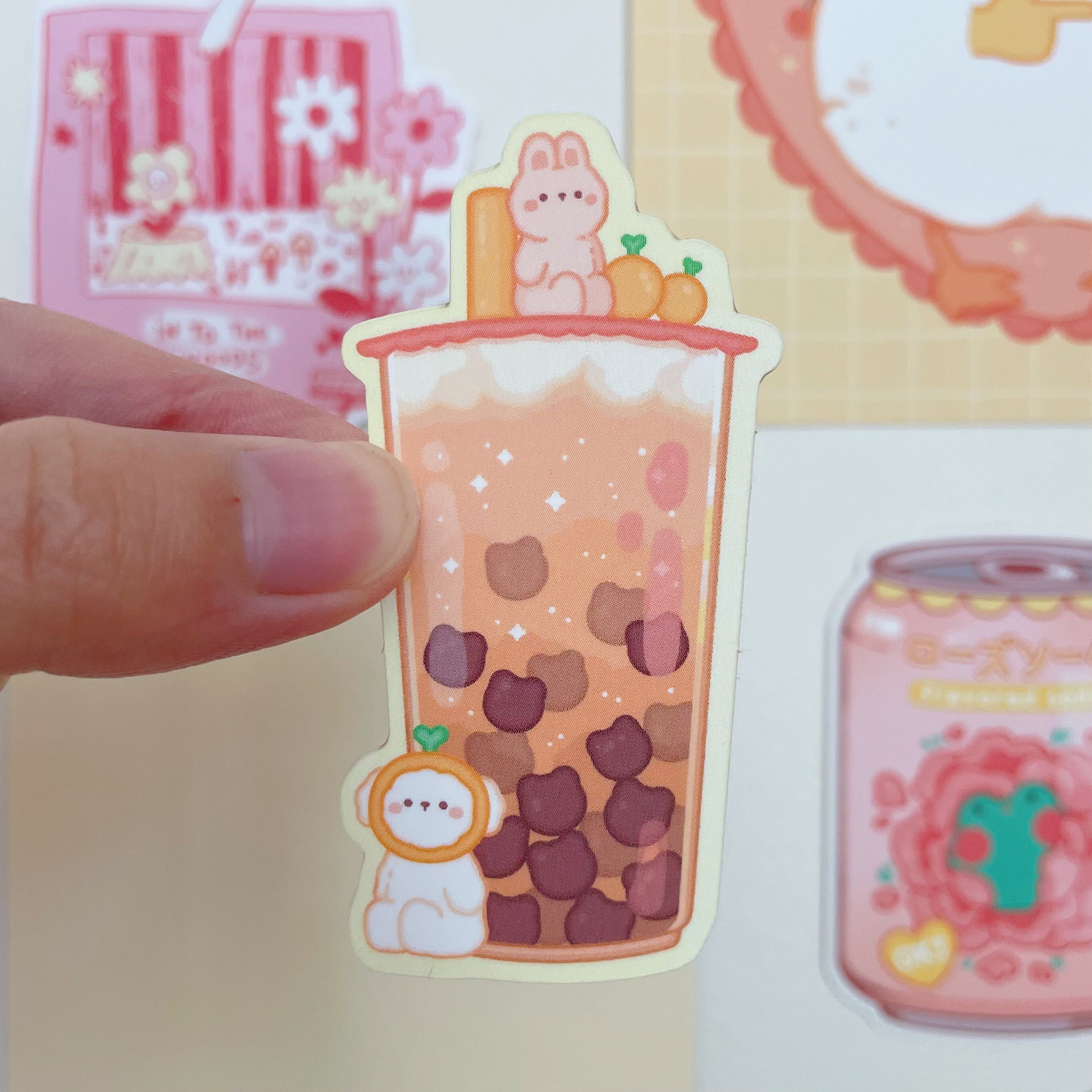 Boba Bubble Tea Vinyl Matte Sticker - Die Cut Stickers | Cute Laptop ...