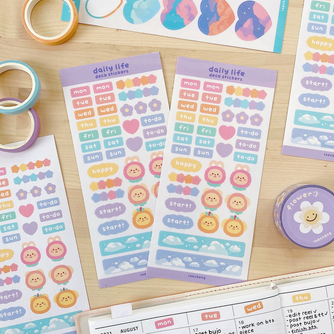 Planner Journaling Deco Sticker Sheet - Functional Stickers - Etsy