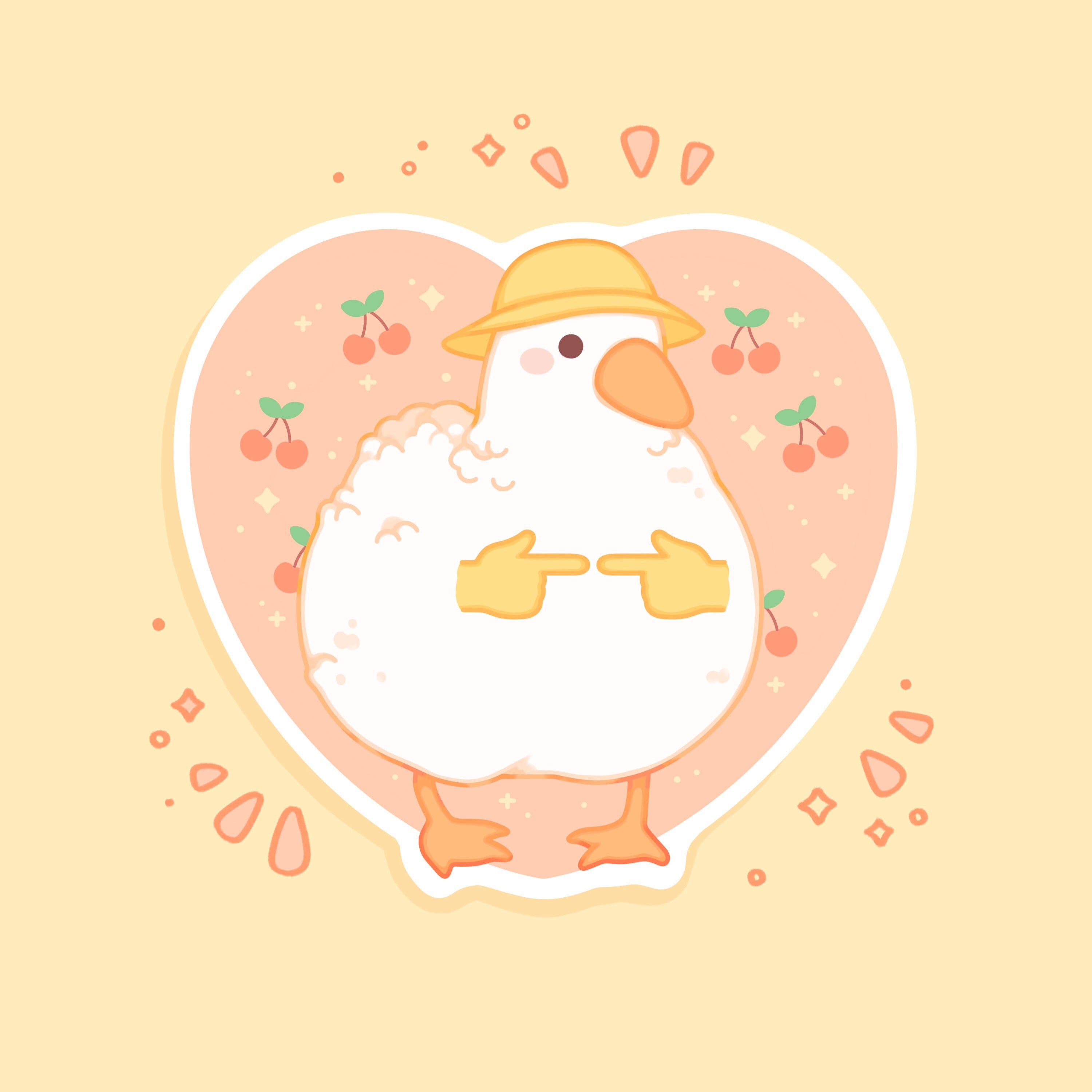 Shy Duck Meme Vinyl Matte Sticker - Die Cut Stickers | Cute Laptop, W…