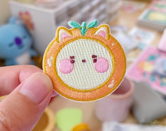 Orange Cat Sticker Patch – Self Adhesive Embroidered Patch