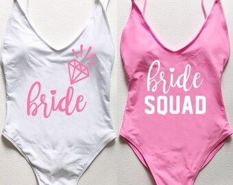 Bride and Bride Squad One-Piece Swimsuit