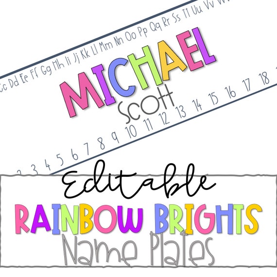 Editable Bright Desk Name Plates And Name s For Student Etsy