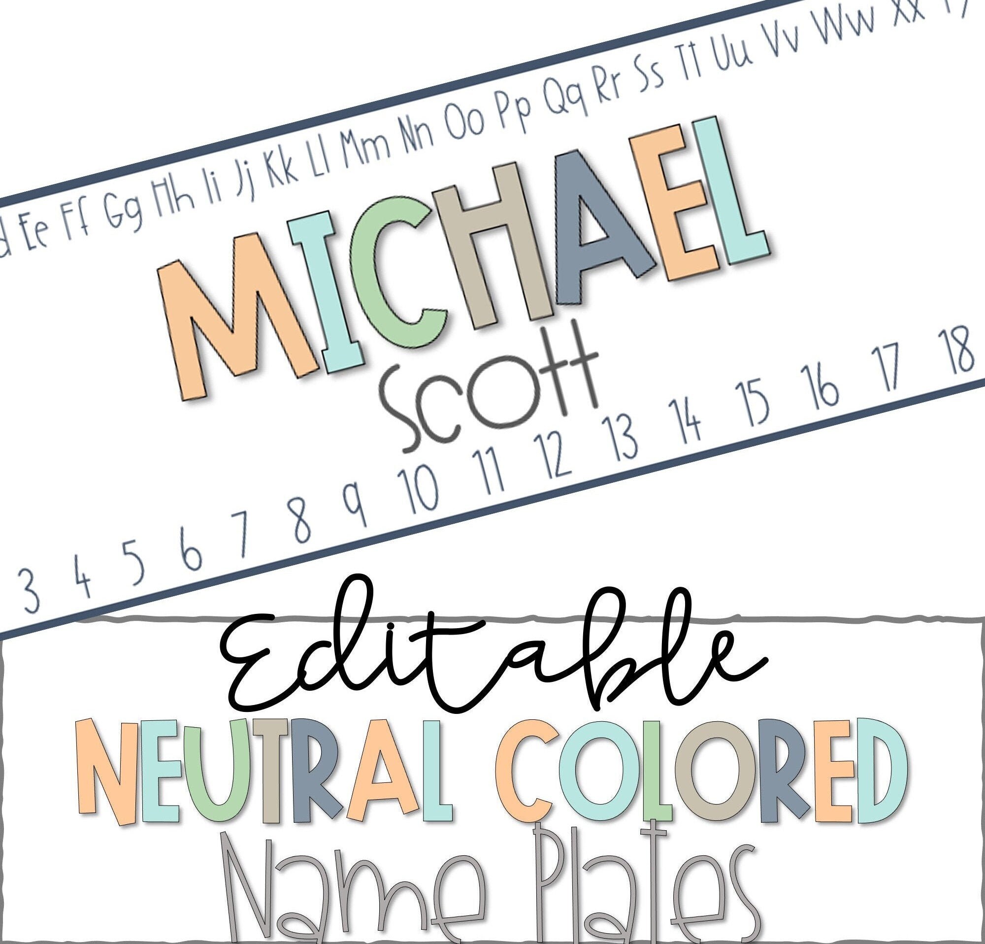 Editable Neutral Desk Name Plates And Name s For Students Etsy Australia