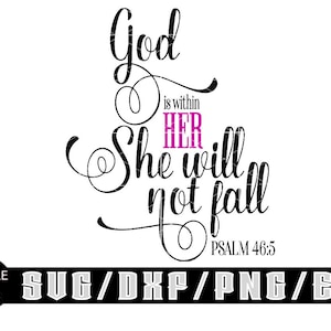 Gott ist in ihr, sie wird nicht fallen / Geschichtete digitale Downloads für Cricut, Silhouette etc Eps| Dxf| Png-Dateien