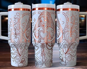 40oz SVG Laser Tumbler Wrap | Cute Clown Chibi Girl | 40oz Laser Engraving File, Tumbler Laser Design | (Digital Download Only!)