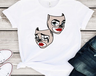 Smile Now Cry Later Faces / Happy & Sad Clown faces/ Layered Digital Downloads for Cricut, Silhouette Etc.. Svg| Eps| Dxf| Png| Files