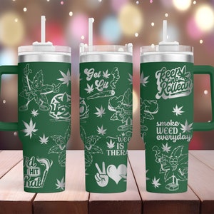 Fichier laser pour gobelet 40 oz • Lil Weed Guys • Emballage de gravure laser pour gobelet 40 oz • Weed 40 oz SVG gravé au laser • Conception de gravure laser