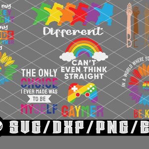 Paquete Orgullo LGBT / Descargas digitales en capas para Cricut, Silhouette, etc. Archivos SVG/EPS/DXF/PNG