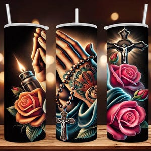20 Oz Skinny Tumbler Wraps • Praying Hands • Ai Images/ Digital Art • Png Files