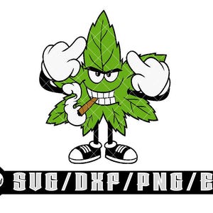 Angry Bud Leaf Guy / Layered Digitale Downloads für Cricut, Silhouette Etc ..Svg| Eps| Dxf| Png-Dateien