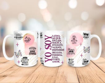 Yo Soy Spanish Daily Affirmation • 15oz Mug Sublimation Wrap • Motivational Mug Wrap • 2-PNG Files-Digital download