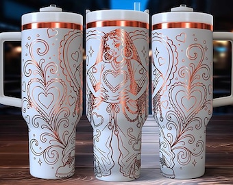 40oz SVG Laser Tumbler Wrap | Cute Sassy Chibi Girl | 40oz Laser Engraving File, Tumbler Laser Design | (Digital Download Only!)