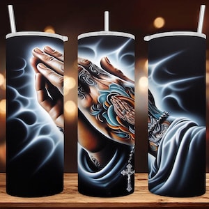 20 Oz Skinny Tumbler Wraps • Praying Hands • Ai Images/ Digital Art • Png Files
