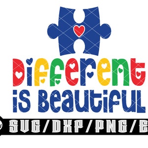 Anders is mooi/autisme/gelaagde digitale downloads voor de Cricut, silhouet enz.. Svg| Eps| Dxf| Png-bestanden