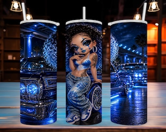 20 oz Skinny Tumbler Wrap • Chibi Clown Girl • Digital Art/ Ai Image • Sublimation Design • PNG file