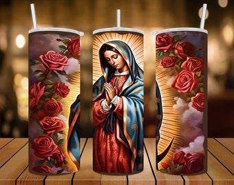 20 oz Skinny Tumbler Wrap • Digital Art/ The Virgin Mary • Sublimation Design • PNG file
