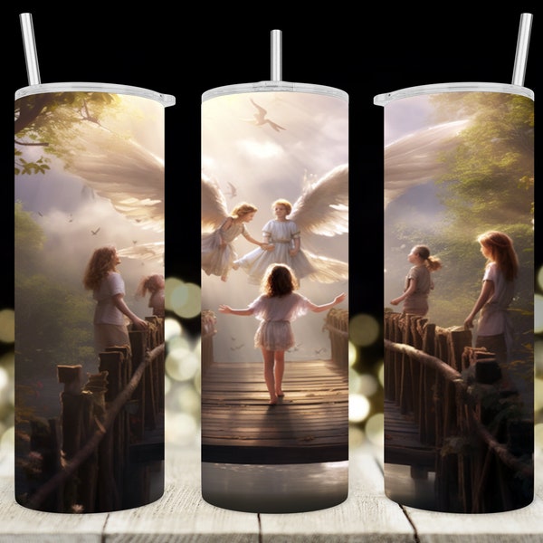 20 oz Skinny Tumbler Wrap • Beautiful Angels • Sublimation Design • PNG file