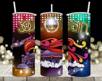 20 oz Skinny Tumbler Wrap • Soul Train • Sublimation Design • PNG file