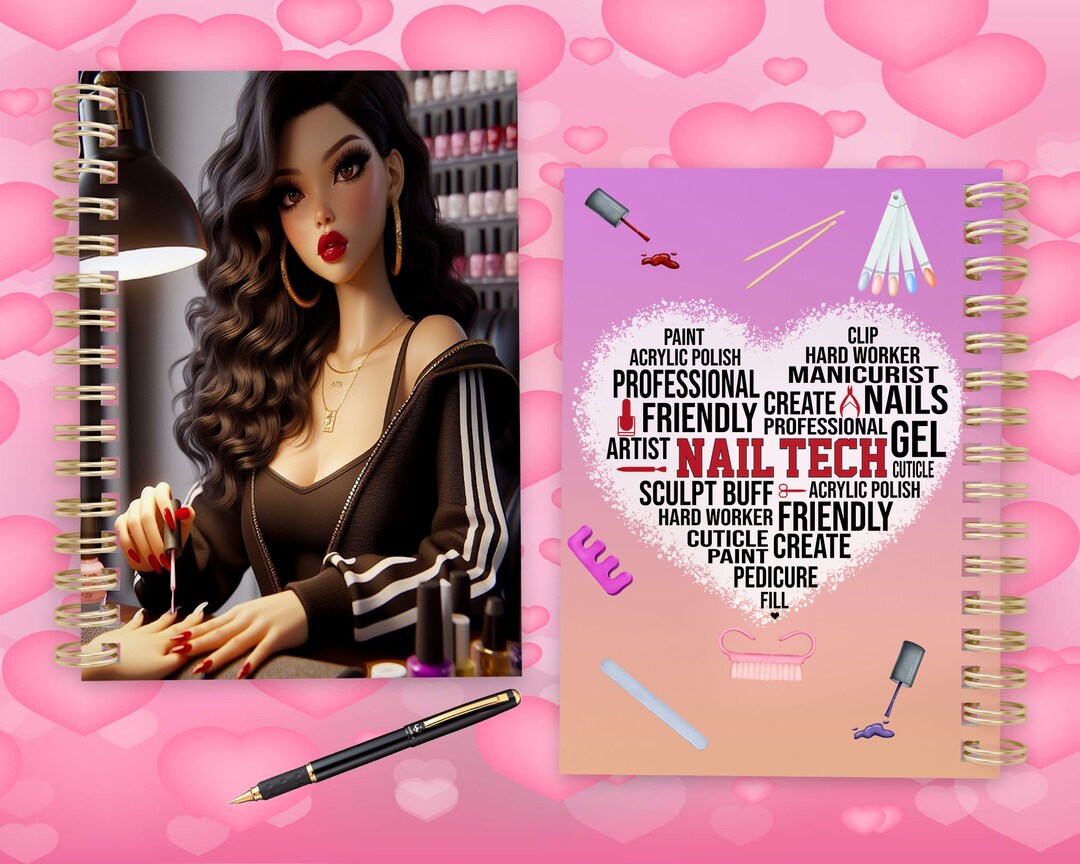 Nail Tech Paper Asian Woman/ Nail Tech Journal Cover • Printable Planner Cover ...