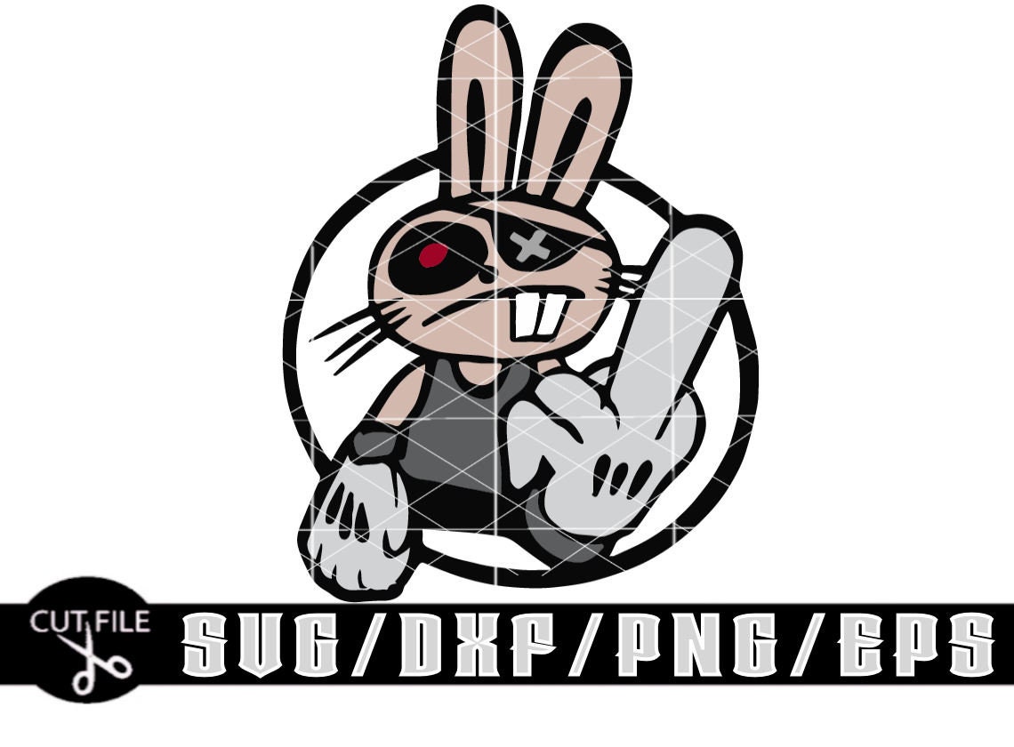 Bunny Throwing up Middle Finger Svg/ Layered Digital Downloads Etsy