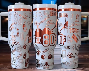 "40 Unzen Lasergravur ""I Love The 80's"" Full Wrap Design für 40 Unzen Becher • 40 Unzen Laserdatei SVG-Design • Nur digitaler Download!"