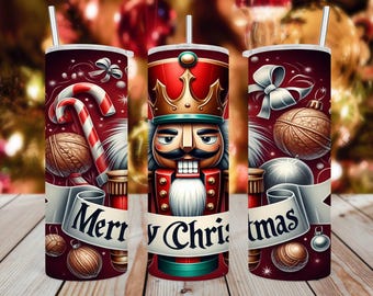 The Nutcracker •  Cute 20 oz Skinny Tumbler Wrap  • Sublimation Design • PNG Wrap File