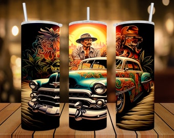 20 oz Skinny Tumbler Wrap • Chicano Art/ Digital Art • Sublimation Design • PNG file