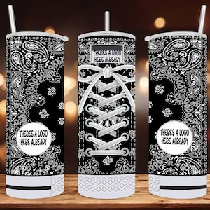 20 oz Skinny Tumbler Shoe Wrap • Bandana/Chucks •  (Acknowledgement That There is A Logo On Tumbler Already before You Purchase) • PNG File