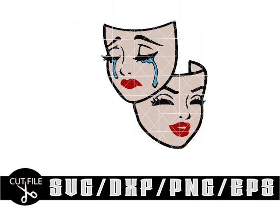 Smile Now Cry Later SVG | Clown Mask SVG | Laugh Mime Happy