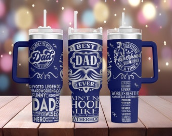 Father's Day • 40oz Laser Engraved Tumbler Wrap • Best Dad Ever •  40oz Tumbler Laser File SVG Design • Digital Download Only!