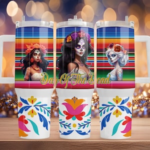 Día de los muertos/ Mexicana / Envoltura de sarape • Envoltura para vaso de 40 oz • Diseño de sublimación para vaso de 40 oz • Archivo PNG • Descarga digital
