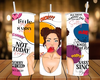 20 oz Skinny Tumbler Wrap • Pop Art Girl • Sublimation Design • PNG file