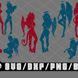 Devil Or Angel Bundle/ Layered Digital Downloads Includes for Cricut, Silhouette Etc.. Svg| Eps| Dxf| Png| Files
