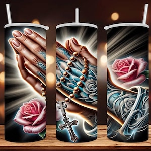 20 Oz Skinny Tumbler Wraps • Praying Hands • Ai Images/ Digital Art • Png Files