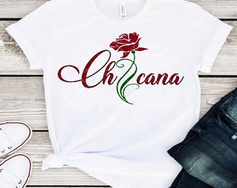 Layered Chicana With A Red Rose/ Digital Downloads Includes Svg| Eps| Dxf| Png| Files
