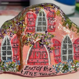 Fairytale Cottage Rock. Everyone needs an adorable pink house to add to their rock town collection!