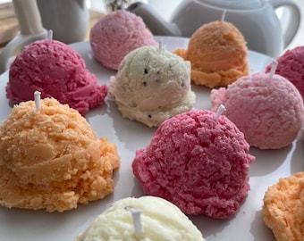 Ice Cream Candle | Eiscreme Kerzen Kugeln Erdbeere, Mandarine, Vanille, Melone